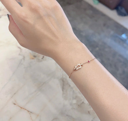 [Solara Jewelry]FORCE 10 DIAMOND CHAIN LINK PINK GOLD BRACELET