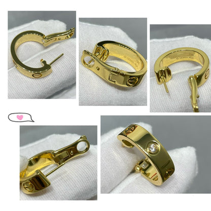 [Solara Jewelry]LOVE 5.5MM 1 DIAMOND EARRINGS