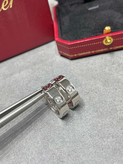 [Solara Jewelry]LOVE 5.5MM 1 DIAMOND EARRINGS