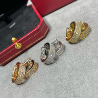 [Solara Jewelry]LOVE 5.5MM DIAMOND PAVED EARRINGS