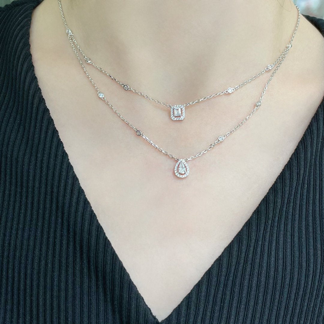 [Solara jewelry]MY TWIN 2 ROW DIAMOND NECKLACE