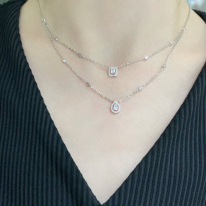 [Solara jewelry]MY TWIN 2 ROW DIAMOND NECKLACE
