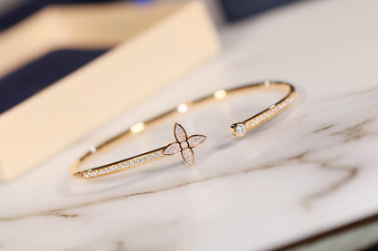 [Solara Jewelry]IDYLLE GOLD OPEN BRACELET DIAMOND PAVED