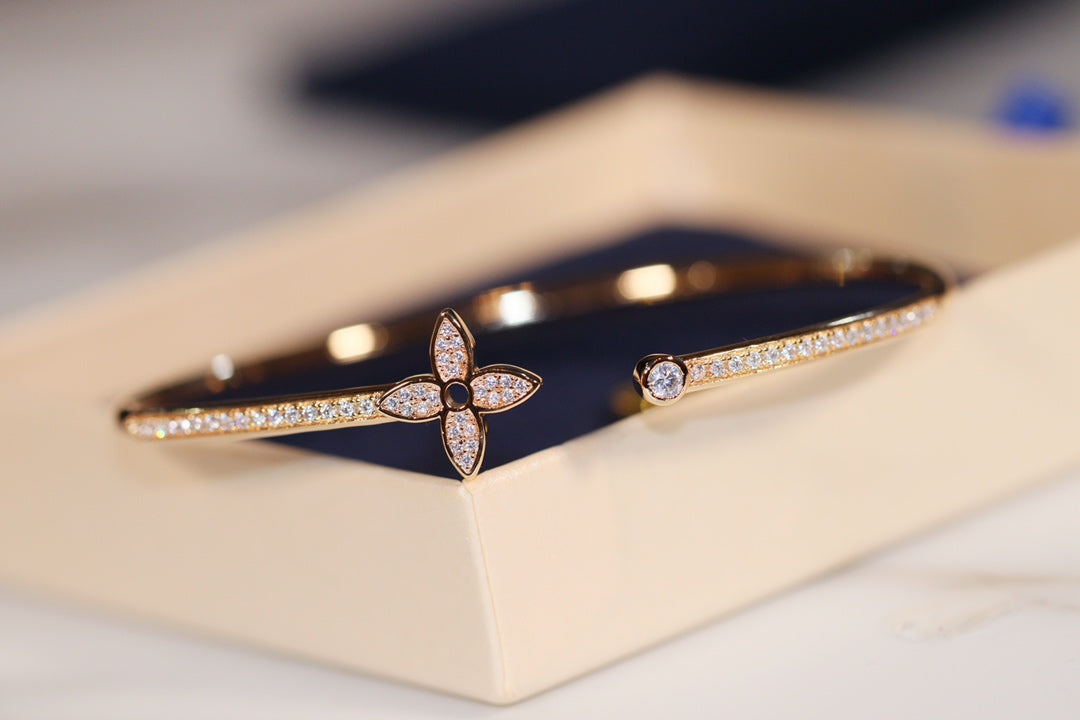 [Solara Jewelry]IDYLLE GOLD OPEN BRACELET DIAMOND PAVED