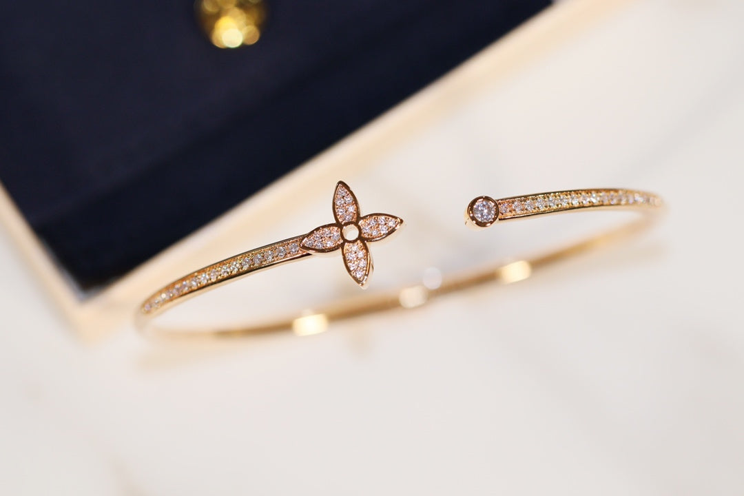 [Solara Jewelry]IDYLLE GOLD OPEN BRACELET DIAMOND PAVED