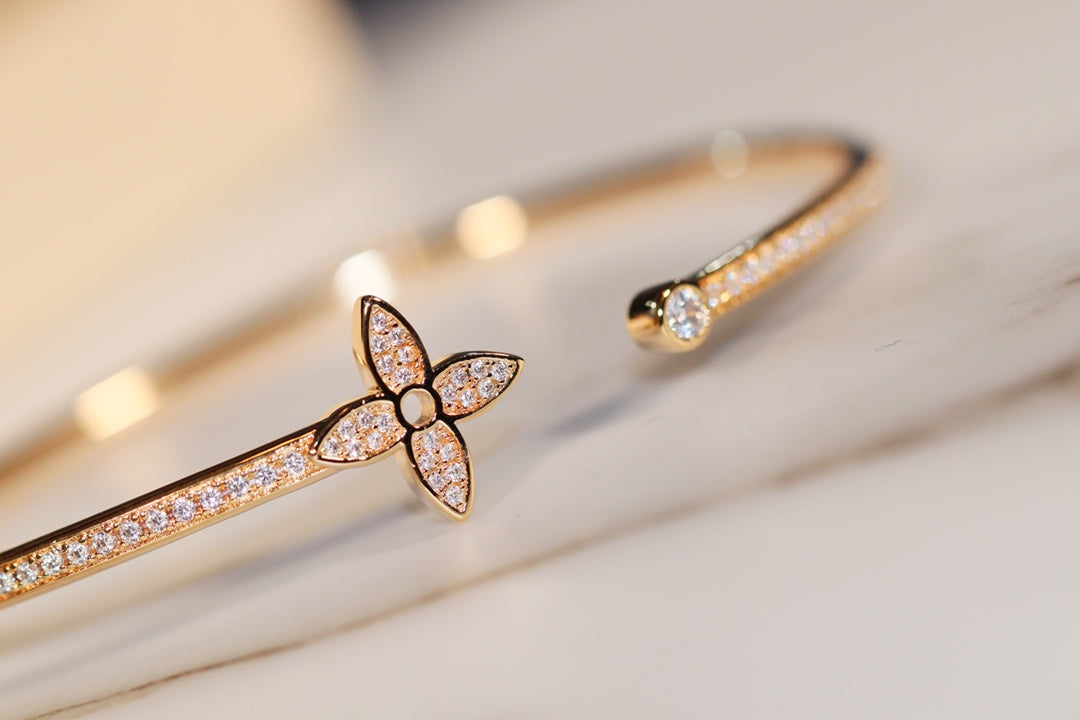 [Solara Jewelry]IDYLLE GOLD OPEN BRACELET DIAMOND PAVED