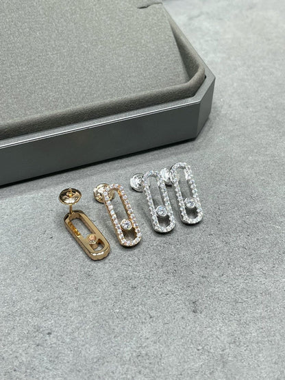 [Solara jewelry]MOVE UNO STUD DIAMOND PAVED EARRINGS