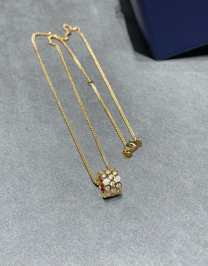 [Solara Jewelry]BEE LOVE DIAMOND PAVED 3 ROW NECKLACE