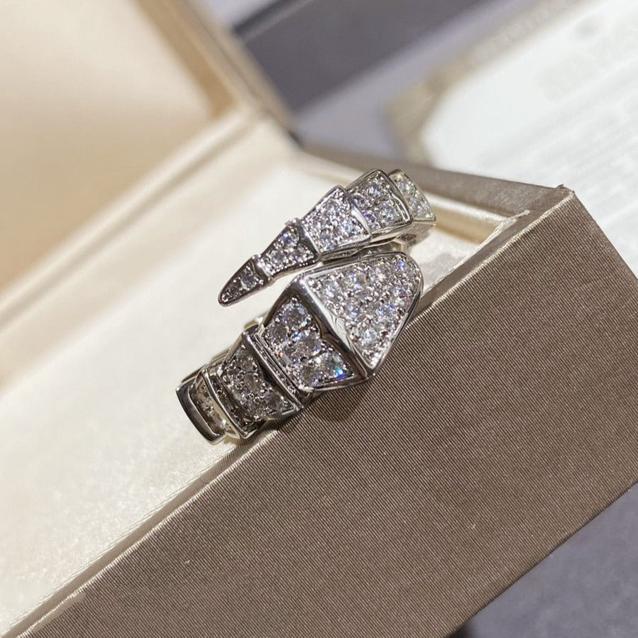 [Solara Jewelry]SERPENTI LARGE RING SILVER DIAMOND PAVED