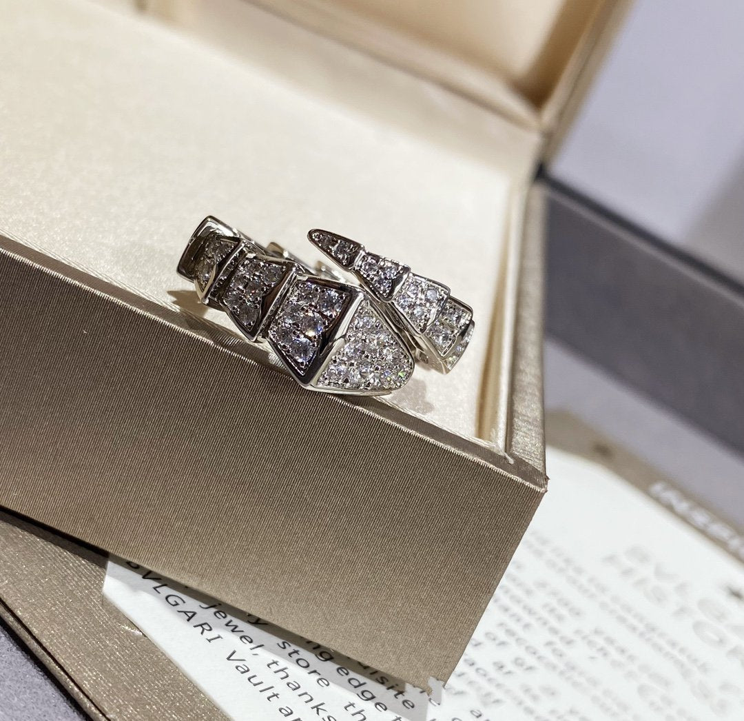 [Solara Jewelry]SERPENTI LARGE RING SILVER DIAMOND PAVED