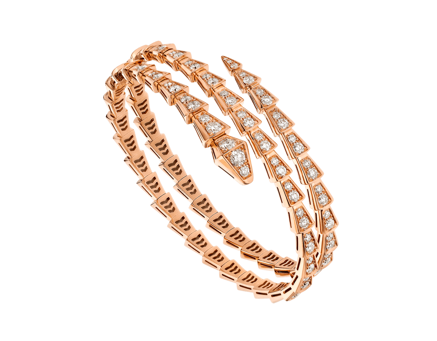 [Solara Jewelry]SERPENTI BRACELET PINK GOLD DIAMOND DOUBLE ROW