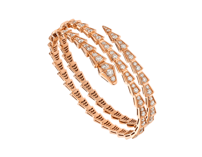 [Solara Jewelry]SERPENTI BRACELET PINK GOLD DIAMOND DOUBLE ROW