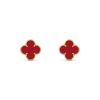 [Solara Jewelry]CLOVER MINI 9.5MM CARNELIAN EARRINGS