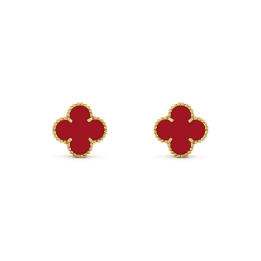 [Solara Jewelry]CLOVER MINI 9.5MM CARNELIAN EARRINGS