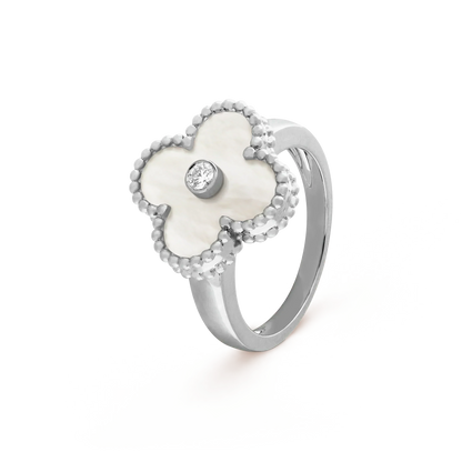 [Solara Jewelry]CLOVER SILVER MOP DIAMOND RING