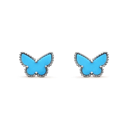 [Solara Jewelry]BUTTERFLY TURQUOISE EARRINGS SILVER