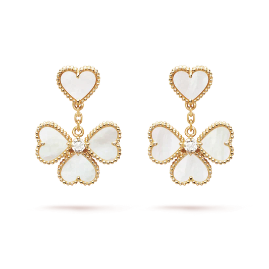 [Solara Jewelry]CLOVER SWEET WHITE MOP EARRINGS