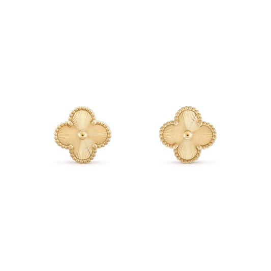 [Solara Jewelry]CLOVER MINI 9.5MM LASER EARRINGS