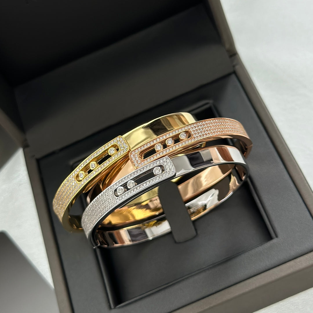 [Solara jewelry]Move Noa Rose Gold Pavé Diamond Bangle Bracelet