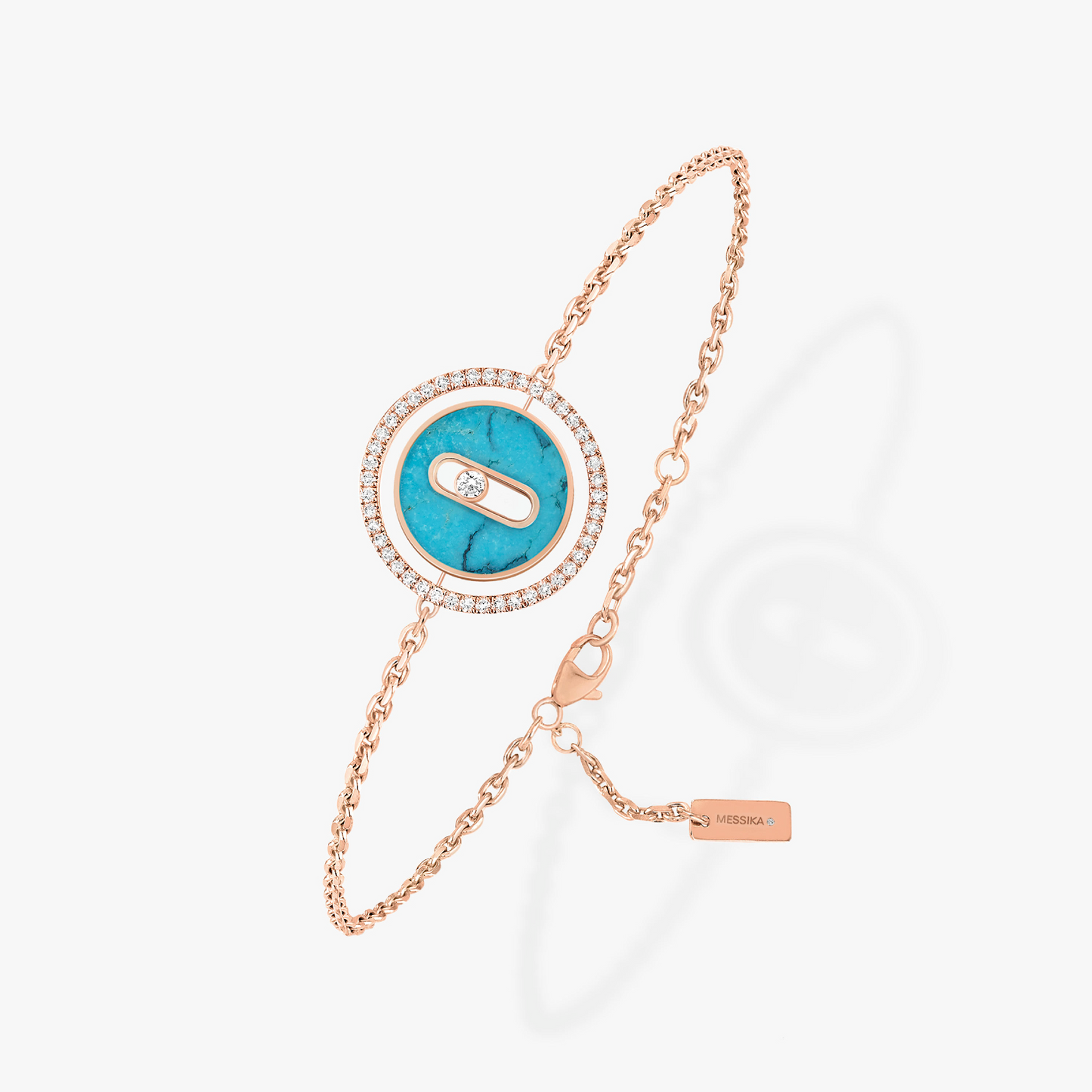 [Solara jewelry]LUCKY MOVE TURQUOISE PINK GOLD DIAMOND BRACELET