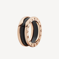 [Solara Jewelry]ZERO 1 TWO-BAND LOOPS AND BLACK CERAMIC PINK GOLD RING