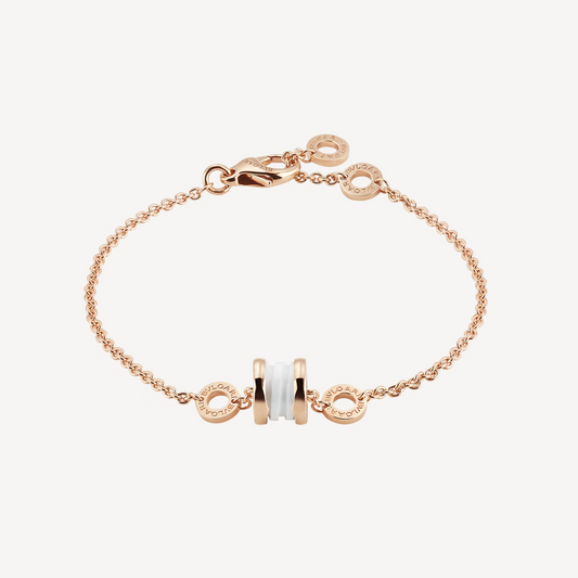 [Solara Jewelry]ZERO 1 SOFT PINK GOLD AND WHITE CERAMIC BRACELET
