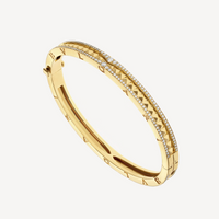 [Solara Jewelry]ZERO 1 SPIRAL AND PAVED DIAMOND GOLD BRACELET