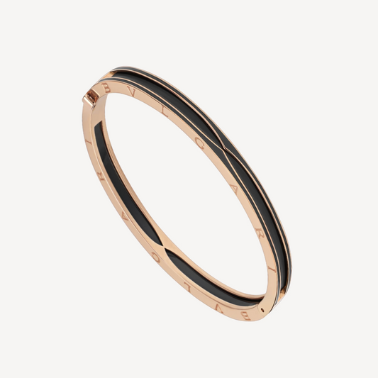 [Solara Jewelry]ZERO 1 PINK GOLD WITH MATTE BLACK CERAMIC BRACELET