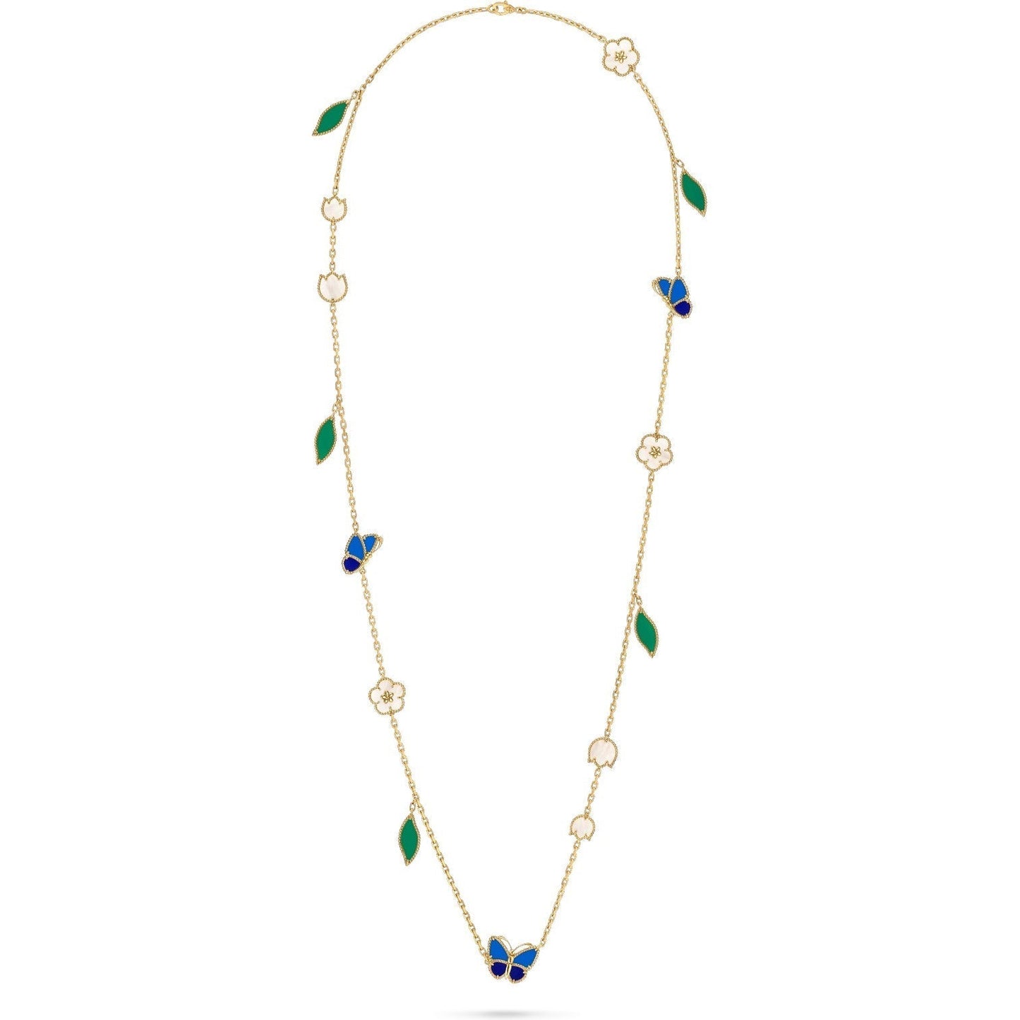 [Solara jewelry]LUCKY SPRING BUTTERFLY 15 FLOWER NECKLACE