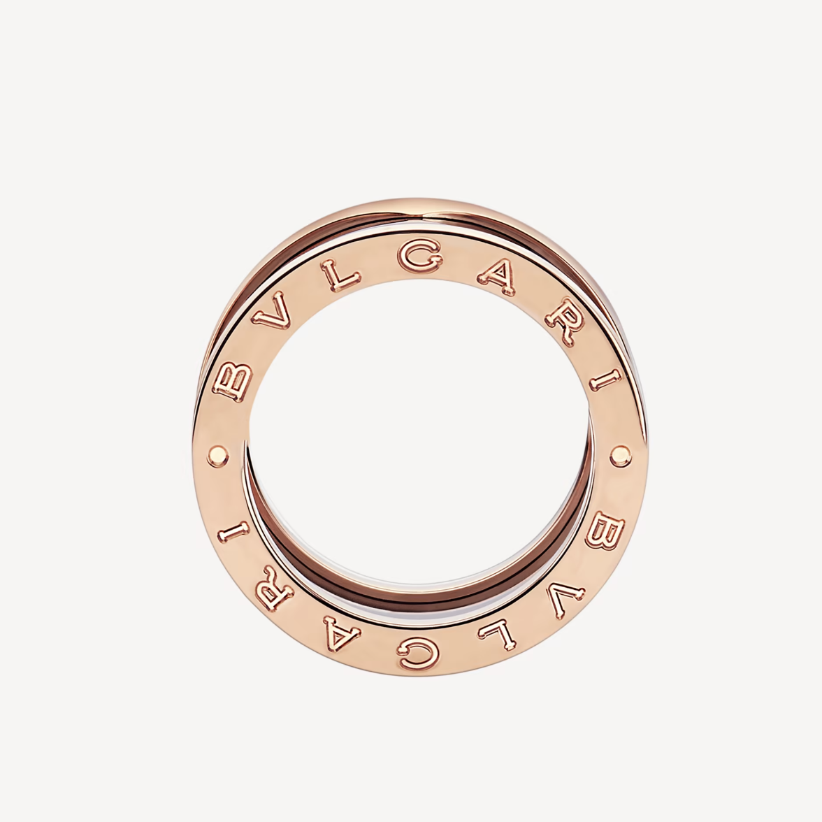 [Solara Jewelry]ZERO 1 FOUR-BAND LOOPS AND BLACK CERAMIC SPIRAL PINK GOLD RING