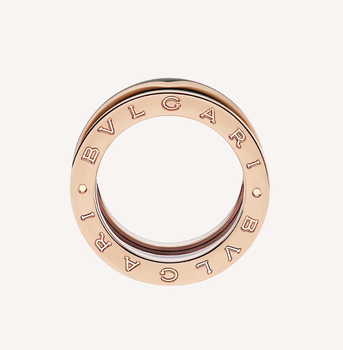 [Solara Jewelry]ZERO 1 TWO-BAND WITH MATTE BLACK CERAMIC PINK GOLD RING