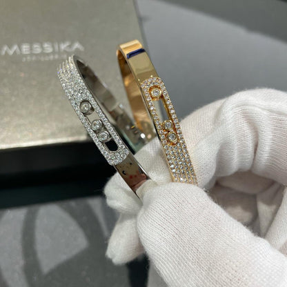 [Solara jewelry]Move Noa Rose Gold Pavé Diamond Bangle Bracelet