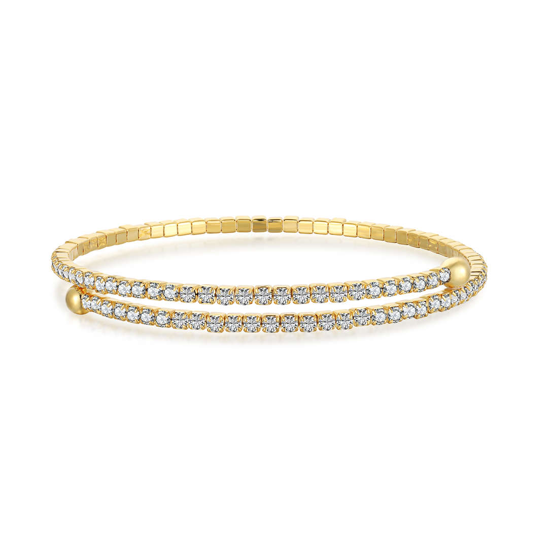 [Solara Jewelry]Row of Diamonds Round Fashion Bracelet