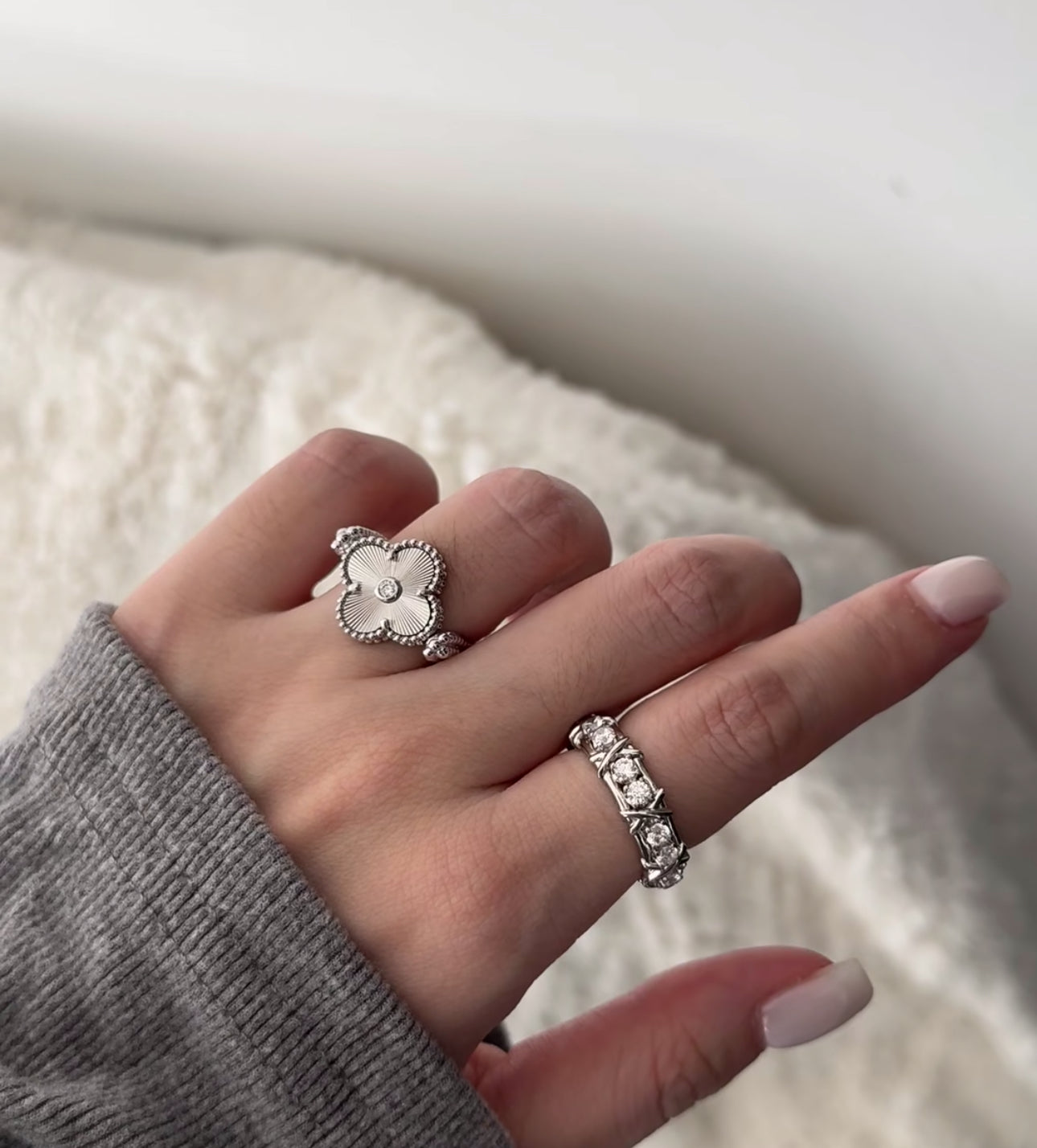 [Solara Jewelry]CLOVER RIVERSIBLE SLIVER RING