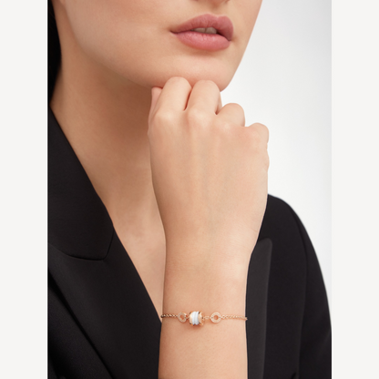 [Solara Jewelry]ZERO 1 SOFT PINK GOLD AND WHITE CERAMIC BRACELET