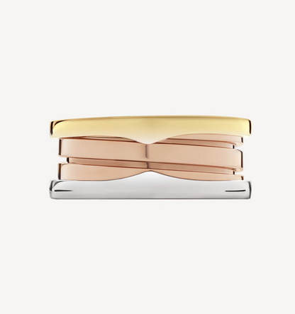 [Solara Jewelry]ZERO 1 THREE-BAND ROSE WHITE AND YELLOW RING