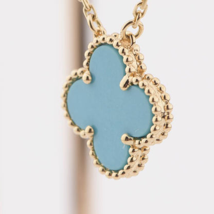 [Solara Jewelry]CLOVER 15MM VINTAGE TURQUOISE NECKLACE