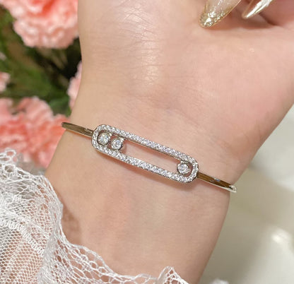 [Solara jewelry]Move Pavé Diamond Bangle Bracelet M