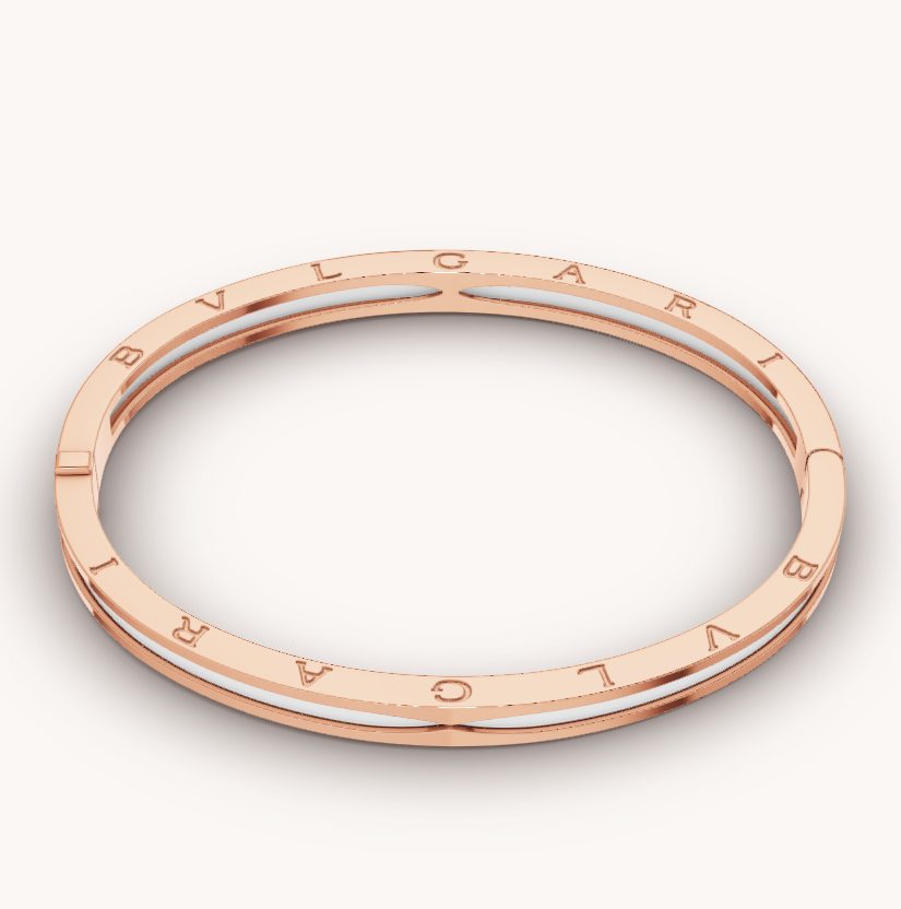 [Solara Jewelry]ZERO 1 PINK GOLD WITH WHITE CERAMIC BRACELET