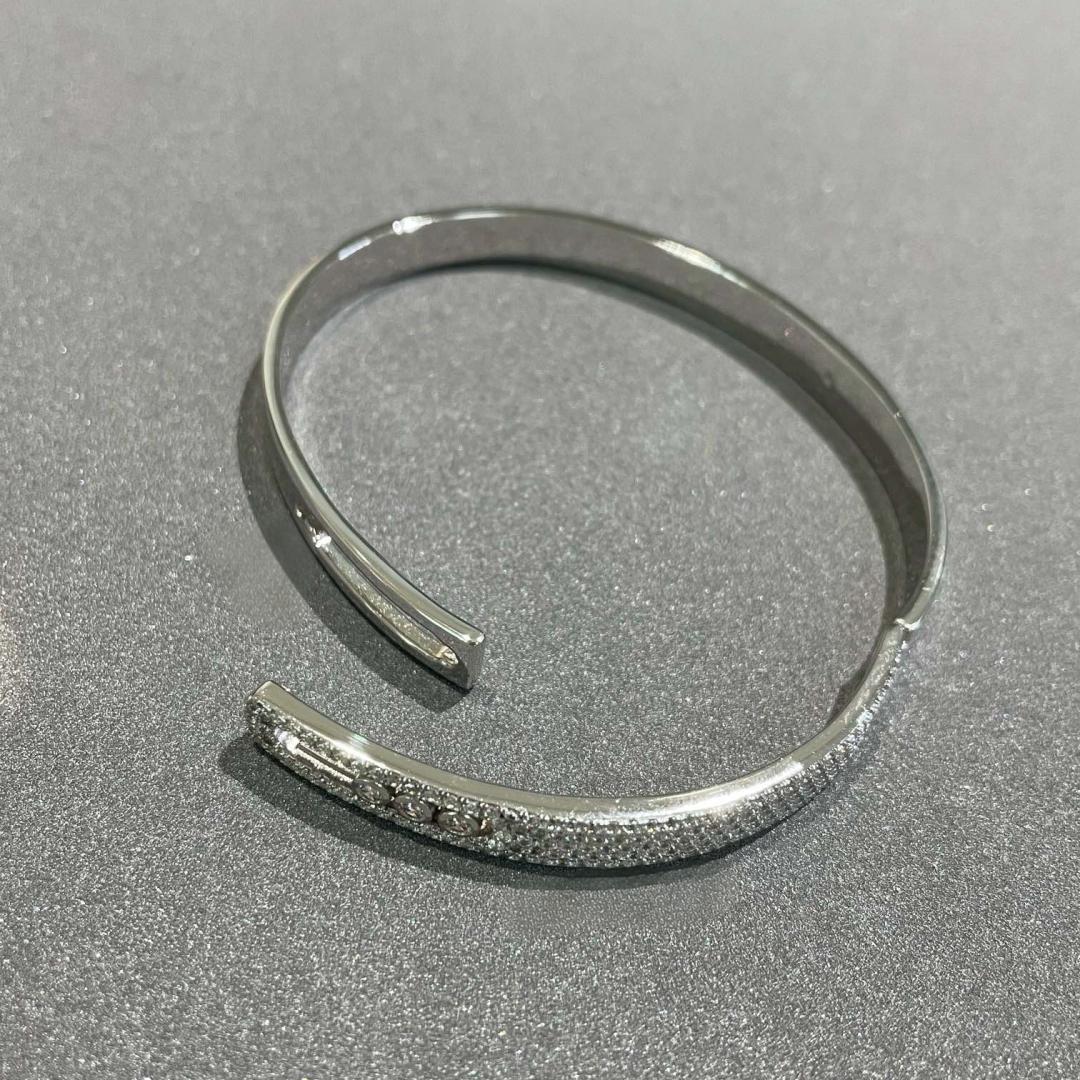 [Solara jewelry]Move Noa Rose Gold Pavé Diamond Bangle Bracelet