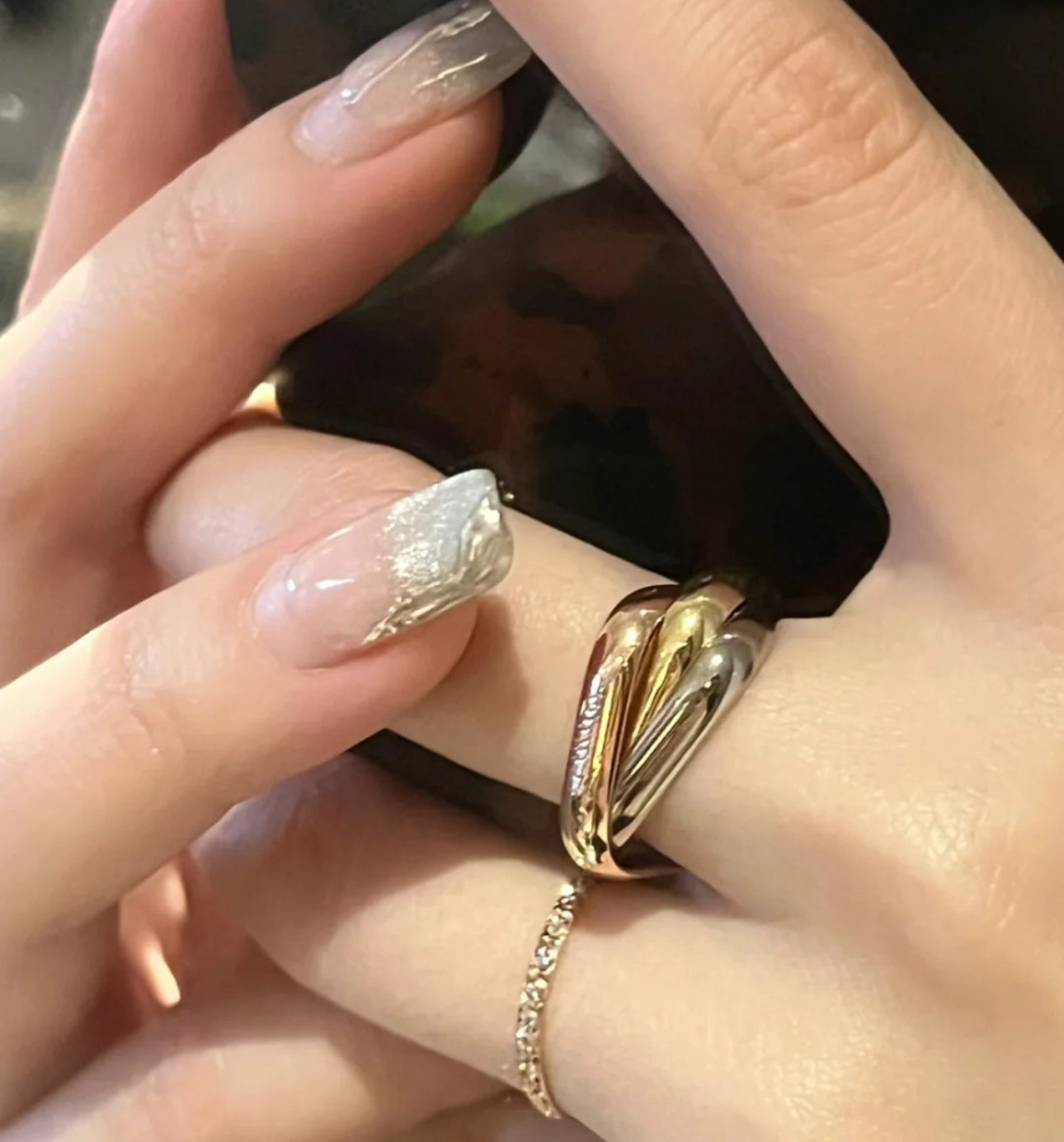 [Solara Jewelry]TRINITY RING GOLD PINK GOLD SILVER
