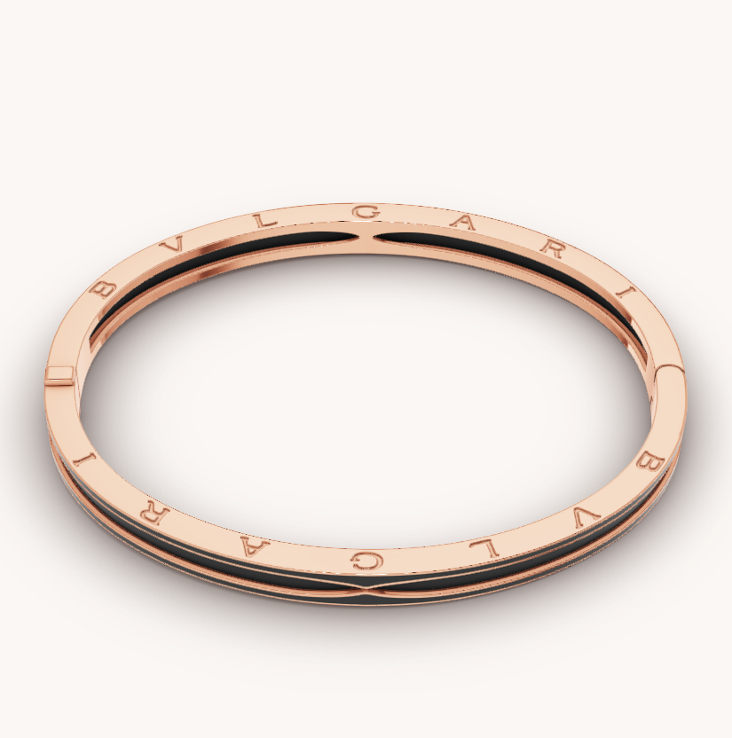 [Solara Jewelry]ZERO 1 PINK GOLD WITH MATTE BLACK CERAMIC BRACELET