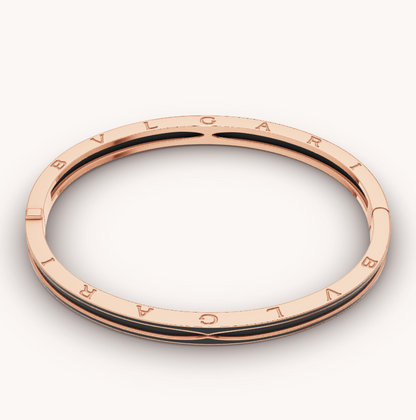 [Solara Jewelry]ZERO 1 PINK GOLD WITH MATTE BLACK CERAMIC BRACELET