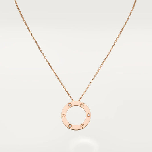 [Solara Jewelry]LOVE NECKLACE 16MM 3 DIAMONDS