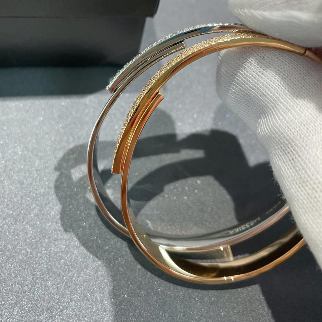 [Solara jewelry]Move Noa Rose Gold Pavé Diamond Bangle Bracelet