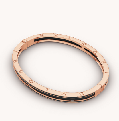 [Solara Jewelry]ZERO 1 PINK GOLD WITH MATTE BLACK CERAMIC BRACELET