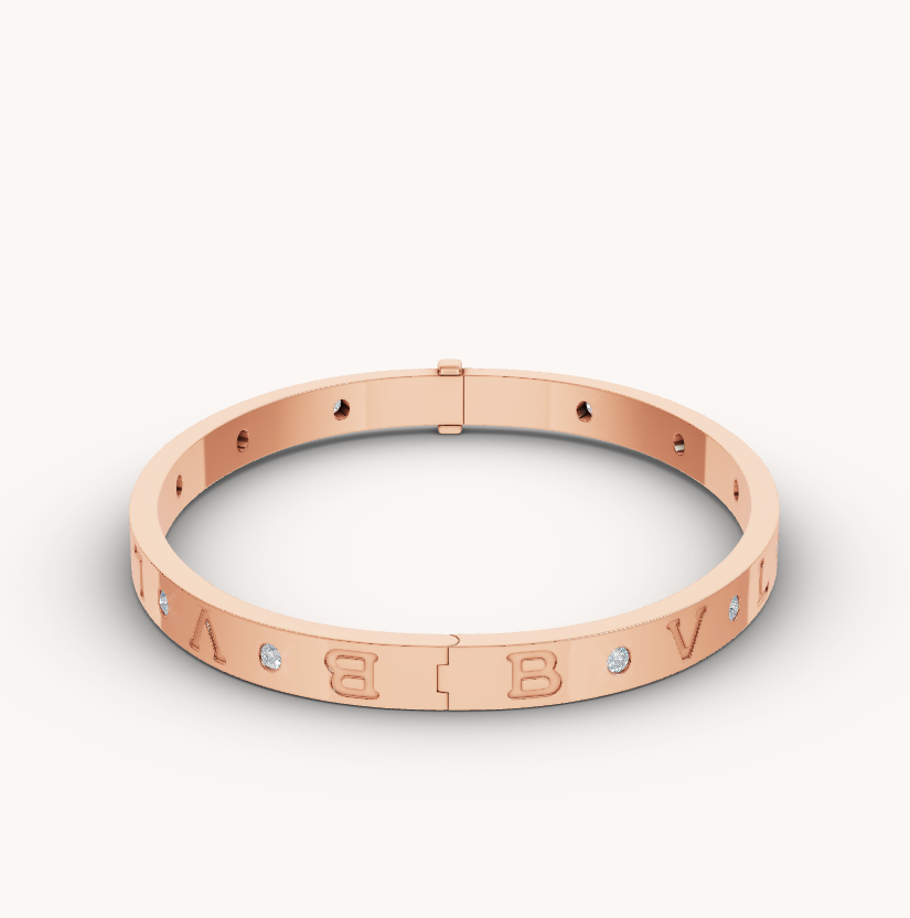 [Solara Jewelry]ZERO 1 PINK GOLD 12 DIAMONDS BRACELET
