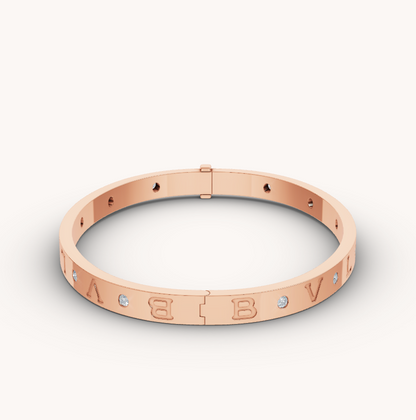 [Solara Jewelry]ZERO 1 PINK GOLD 12 DIAMONDS BRACELET