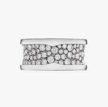 [Solara Jewelry]ZERO 1 WITH PAVED DIAMONDS ON THE SPIRAL RING