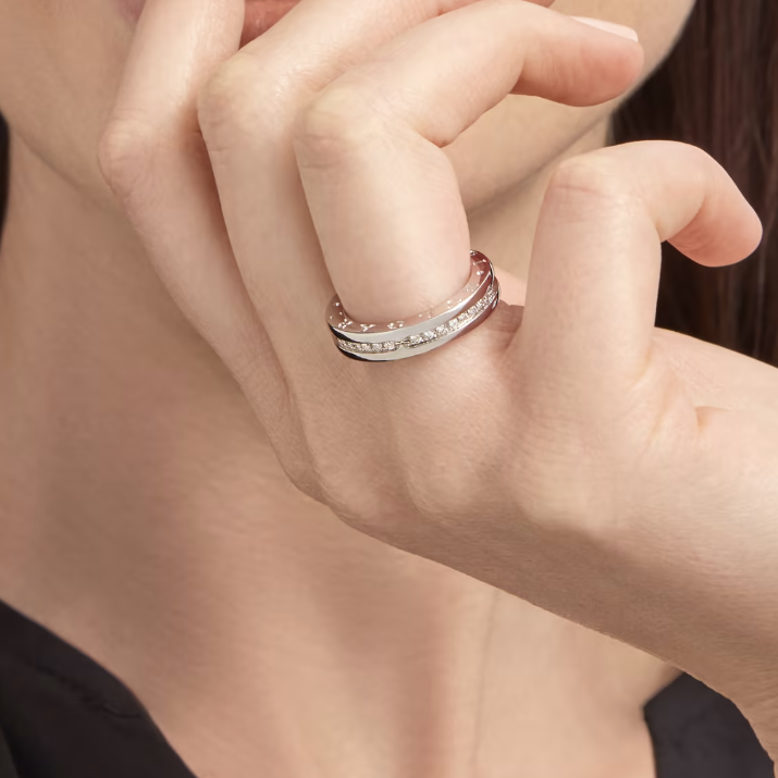 [Solara Jewelry]ZERO 1 ONE-BAND PAVED DIAMONDS ON THE SPIRAL RING